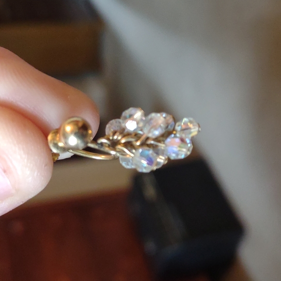 Vintage 12k dangle sparkle earrings - Picture 4 of 5